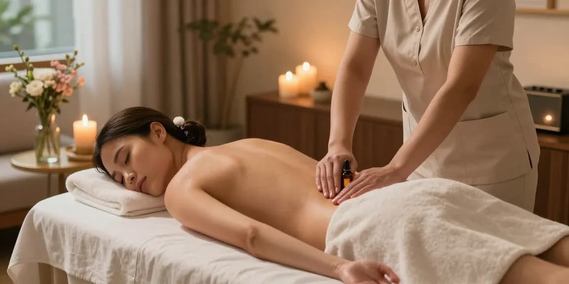 서울출장안마 service in a serene home massage setting for relaxation.