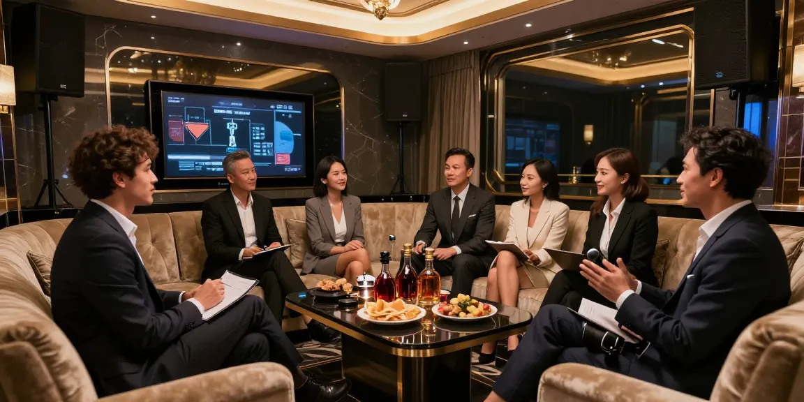 강남쩜오에서 고급스러운 분위기 속 비즈니스 미팅을 즐기는 고객들