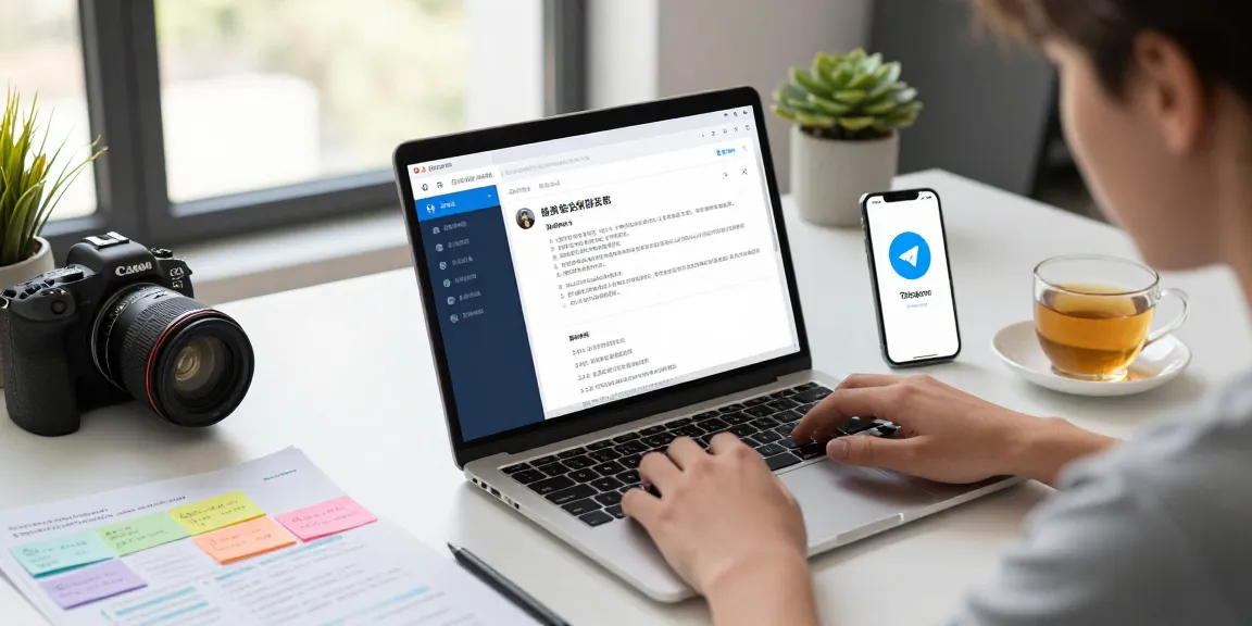 Customize Telegram Chinese settings on a laptop, showcasing language options and user engagement.