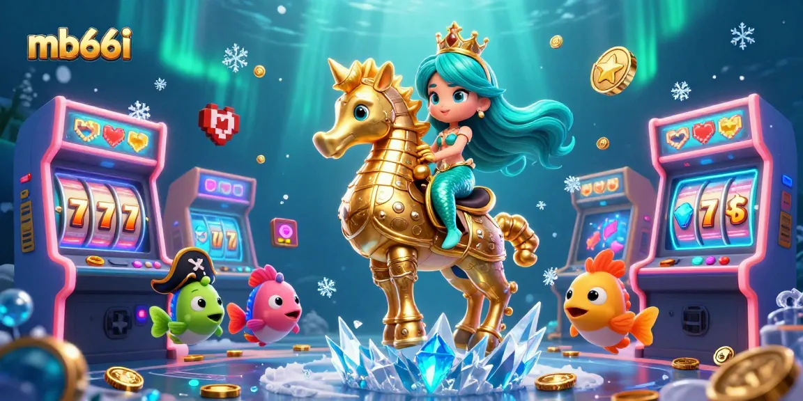 Engage with mb66i's vibrant casino adventure featuring dynamic slot reels, a mermaid princess, and playful fish sidekicks.