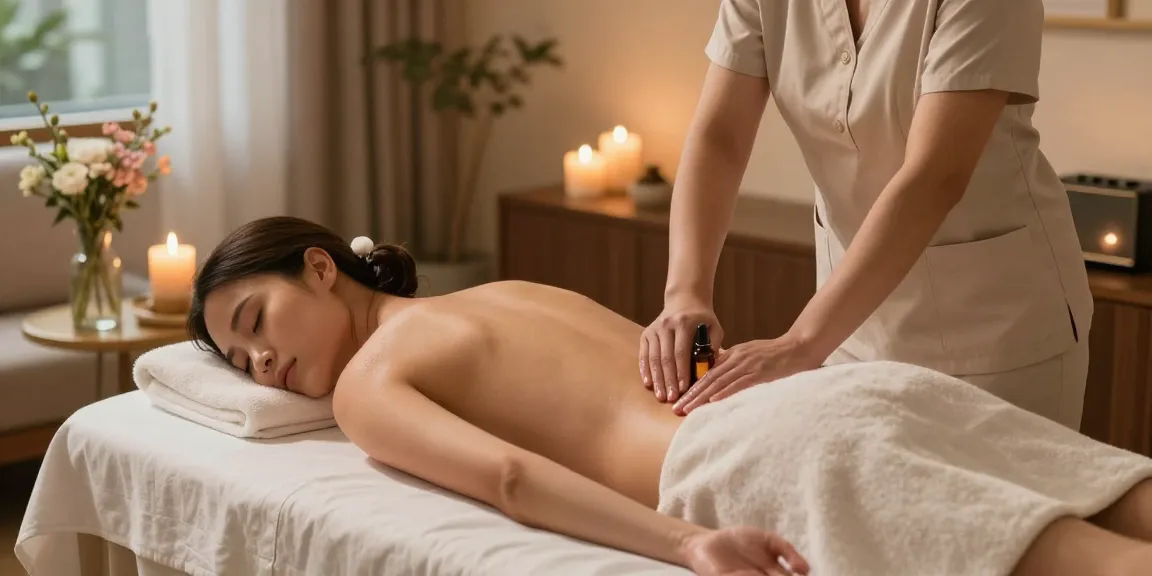 서울출장안마 service in a serene home massage setting for relaxation.
