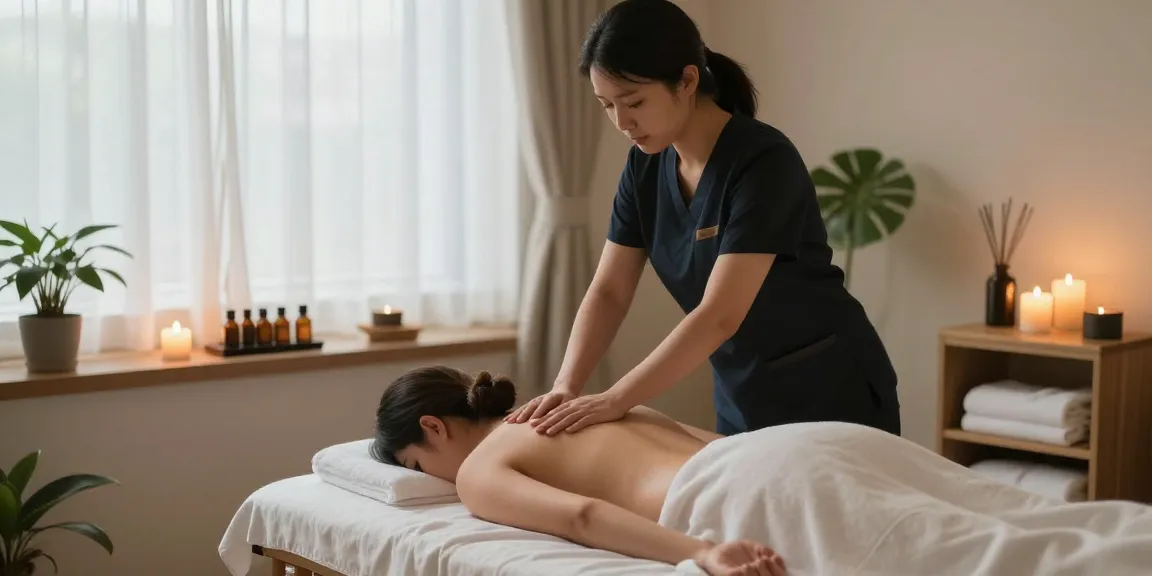 대전마사지 전문 스파에서 편안한 마사지 받는 모습