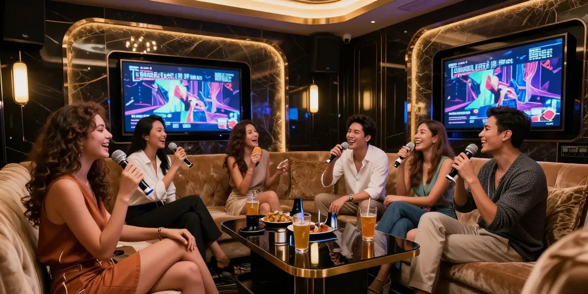 강남쩜오에서 고급스럽고 즐거운 노래방 환경을 경험하는 친구들