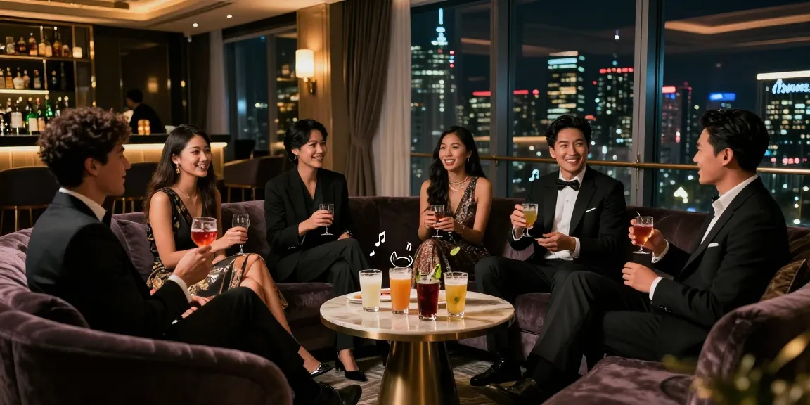 강남 쩜오에서의 고급스러운 사적인 분위기와 세련된 외모의 고객들