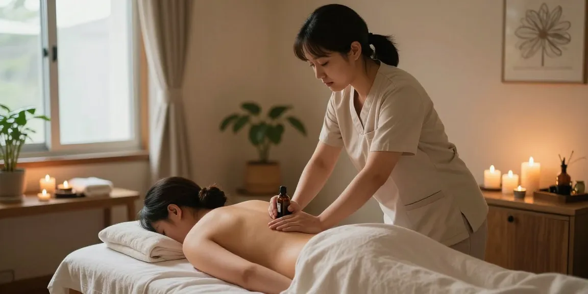 의정부출장안마 서비스에서 편안한 마사지 세션이 진행되는 모습으로, 고객의 피로를 풀어주는 전문 마사지사와 아늑한 분위기를 담고 있습니다.