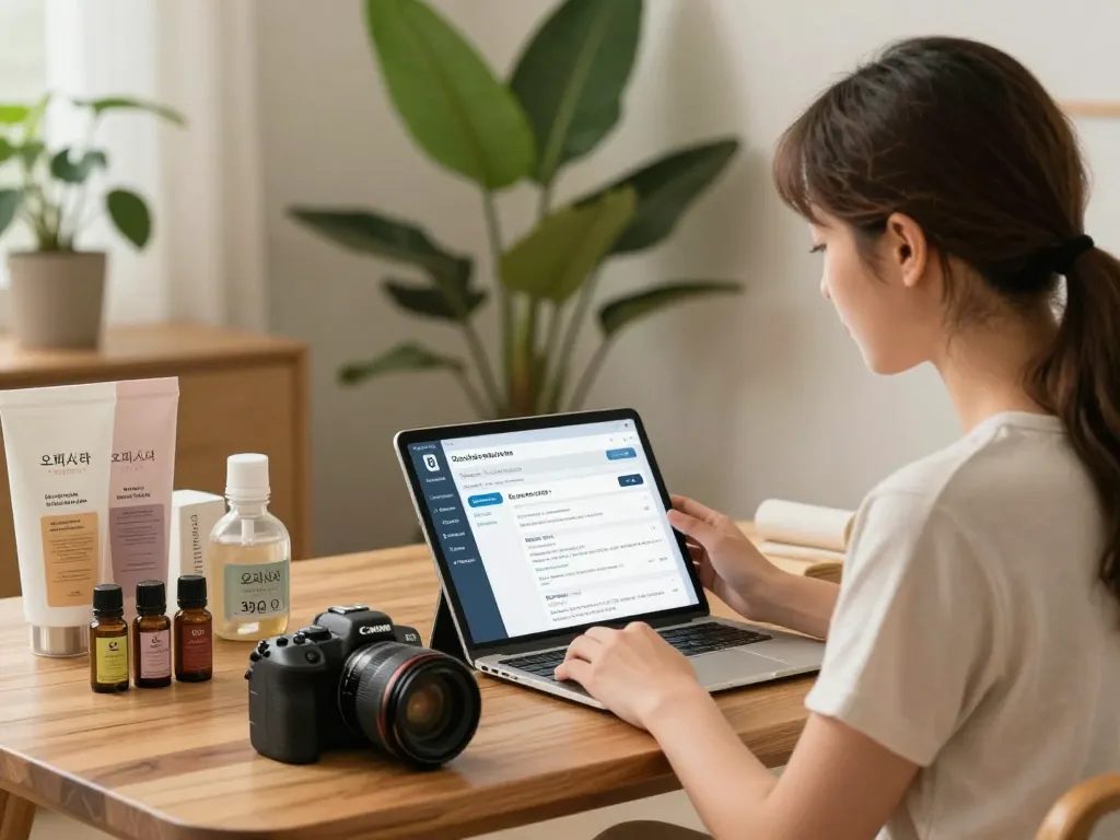 필수 오일과 차분한 분위기를 갖춘 웰니스 서비스 옵션을 탐색하는 오피스타
